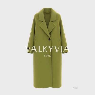 【Valkyvia/悠悠奢品】苏力羊驼毛大衣带帽中款毛呢049
