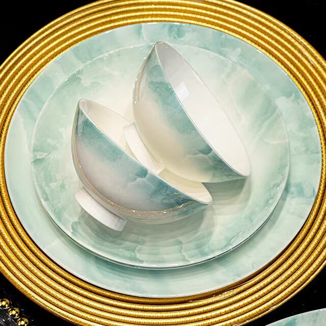 国玥 | 釉下彩碗家用景德镇骨瓷餐具新款碗碟套装陶瓷碗盘子乔迁