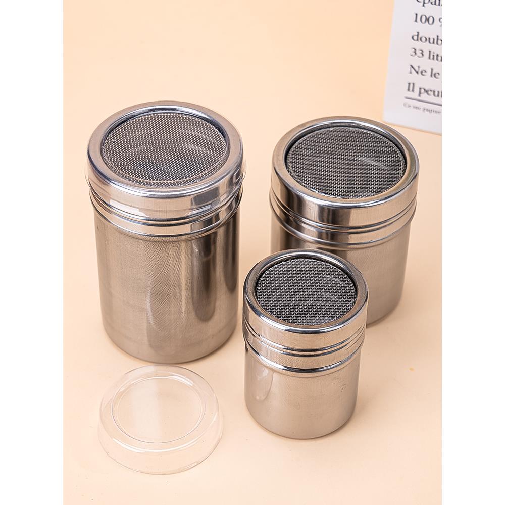 撒粉罐带盖可可粉咖啡410不锈钢撒粉筒精细网纱式烧烤调料撒粉筛