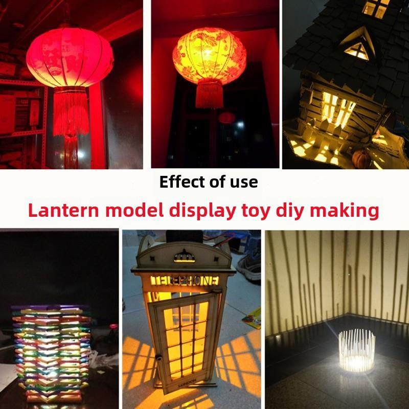 超亮3Vled电池灯泡3Wled灯头灯笼DIY创意手工迷你夜灯与开关