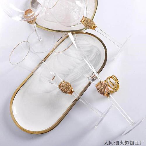 甄选新款缠钻红酒杯透明金边脚杯子工厂香槟杯酒吧餐厅鸡尾酒杯
