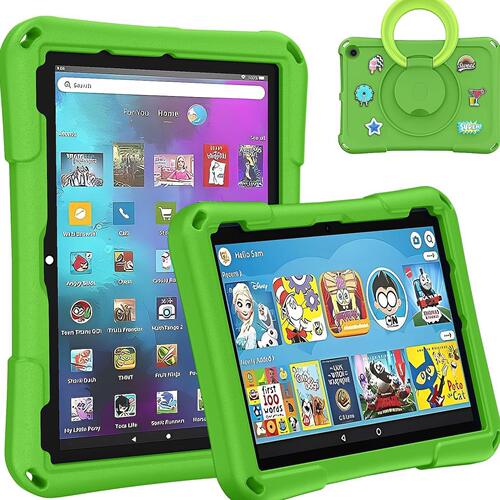 甄选适用fire hd 10 2021 2023保护套平板电脑通用旋转卡通全包手