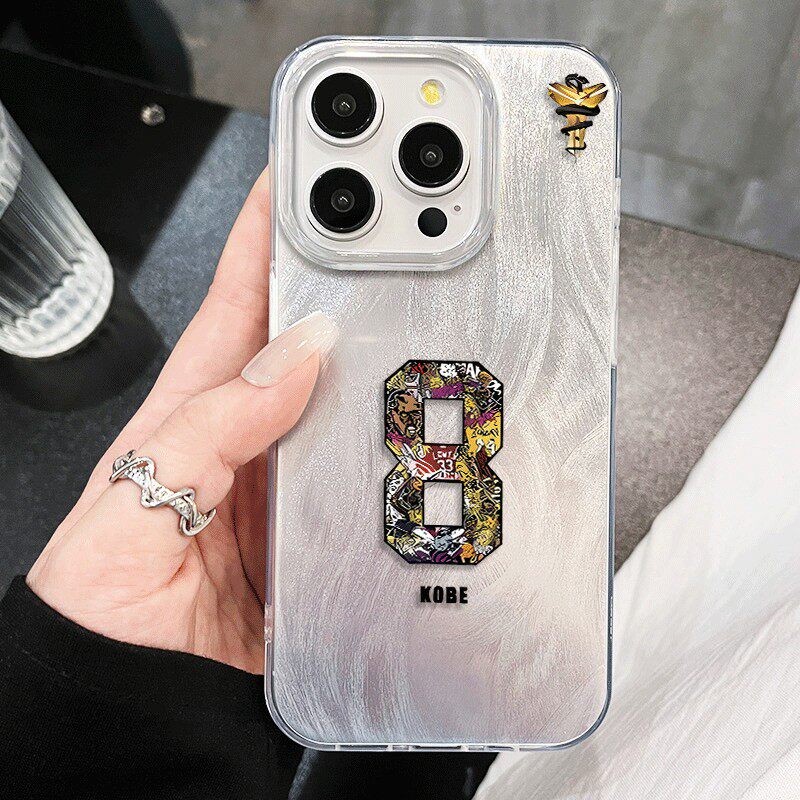 新款科比数字8iPhone13p简约羽纱硬苹果12高颜值16plus手机壳红米14R带挂绳小米15ULTRA适用小米17ProMax创意