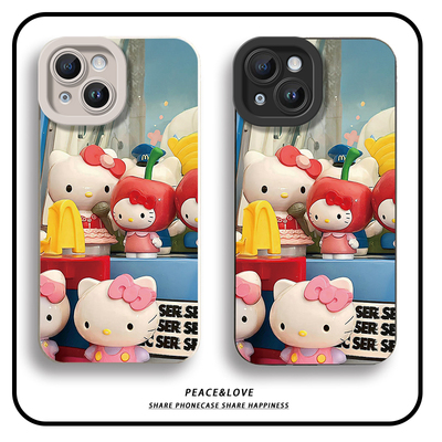 苹果13玩偶kt猫14ProMax卡通17air少女心OPPOFindx9瞳眼15Plus可爱华为Mate80适用iPhone16pm手机壳软荣耀500