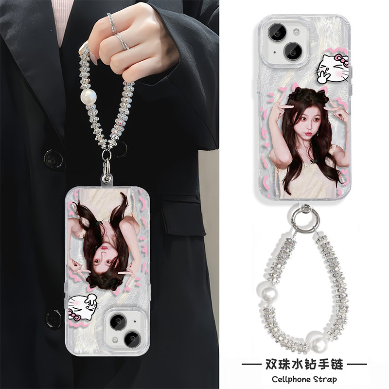 16ProMax比耶虞书欣OPPOFindx8超仙iPhone17适用硬小米15少女心VIVOx200羽纱14plus苹果13手机壳带挂绳12可爱