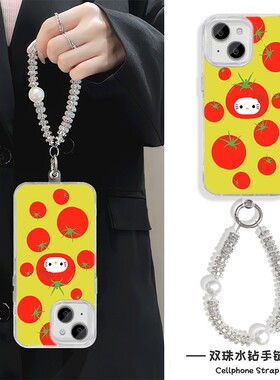 手机壳带挂绳16ProMax苹果1213适用iPhone17硬14羽纱15PLUS番茄凯蒂猫华为NOVA14OPPOFINDX8S小米17真我v70