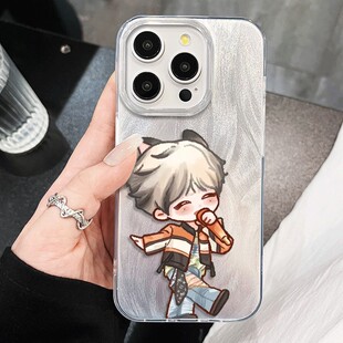 华为MATE80小众iPhone12羽纱硬苹果14高颜值15plus手机壳带挂绳17唱歌梓渝朋朋OPPOK13TURBO适用16ProMax卡通