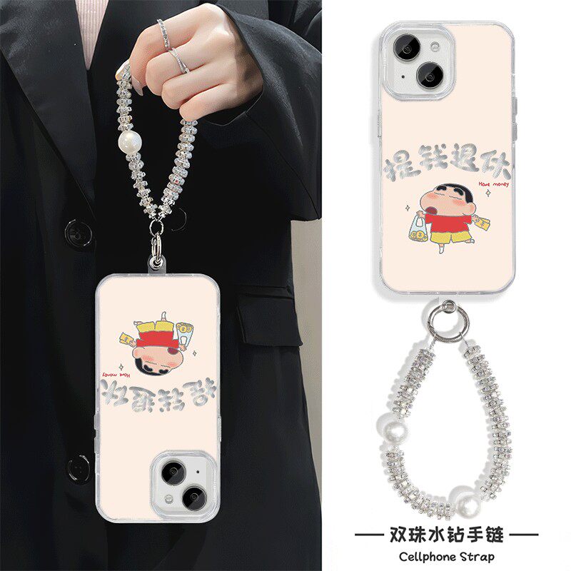 提前退休小新12ProMax羽纱16PLUS卡通OPPOA5X适用iPhone15小米17苹果13创意VIVOS50手机壳带挂绳硬华为Nova14