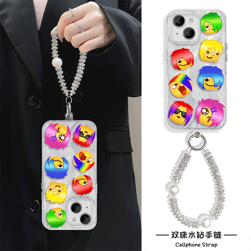 荣耀X70I个性OPPOK13TURBO杀马特表情iPhone12羽纱硬苹果16高颜值14plus手机壳小米17带挂绳适用15ProMax小众