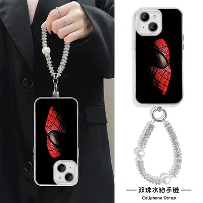 潮牌蜘蛛侠Y300I手机壳带挂绳NOTE14羽纱iPhone13适用K80Pro苹果16Plus硬15ProMax高级感NOVA12个性A5小众S20