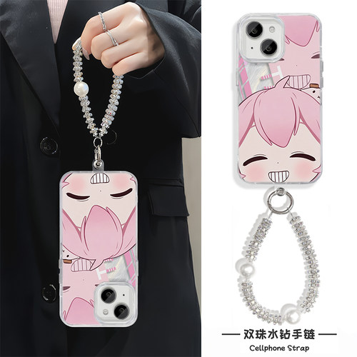 红米K90MAX带挂绳可爱iPhone17小众羽纱适用苹果15PLUS高级感14手机壳13ProMax硬卡通开心永雏塔菲OPPORENO16