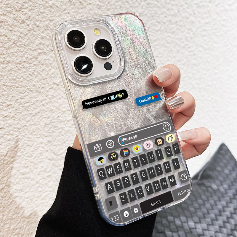 小米17Ultra适用iPhone14创意OOHH键盘羽纱13ProMax带挂绳一加15高级感苹果16手机壳硬VIVOIQOOneo9新款x200s