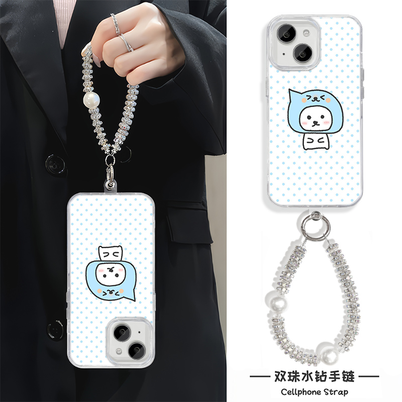 苹果16酷儿头套小熊15plus适用硬iPhone14高级感13ProMax羽纱VIVOIQOO12手机壳带挂绳OPPOFindx8少女心a5可爱