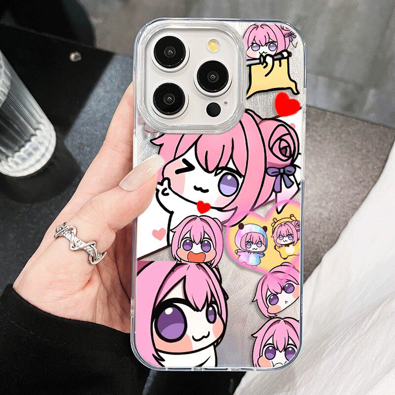 手机壳带挂绳16ProMax苹果1213适用iPhone17硬14羽纱15PLUS高颜值大眼桃乐丝华为畅享80真我NEO7VIVOS20一加