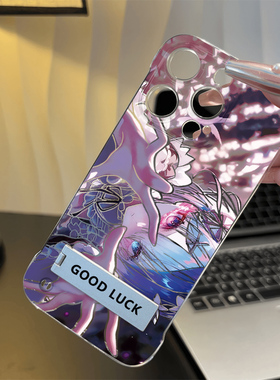 手机壳带支架华为nova14硬13透明iPhone15适用12超薄链条neo10无边框荣耀POWER二次元蕾姆高级感苹果16promax