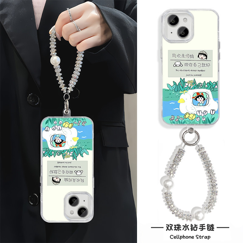 红米TURBO4少女心16ProMax吹走烦恼小丸子iPhone17适用硬15羽纱14plus可爱苹果13手机壳带挂绳VIVOIQOO12卡通