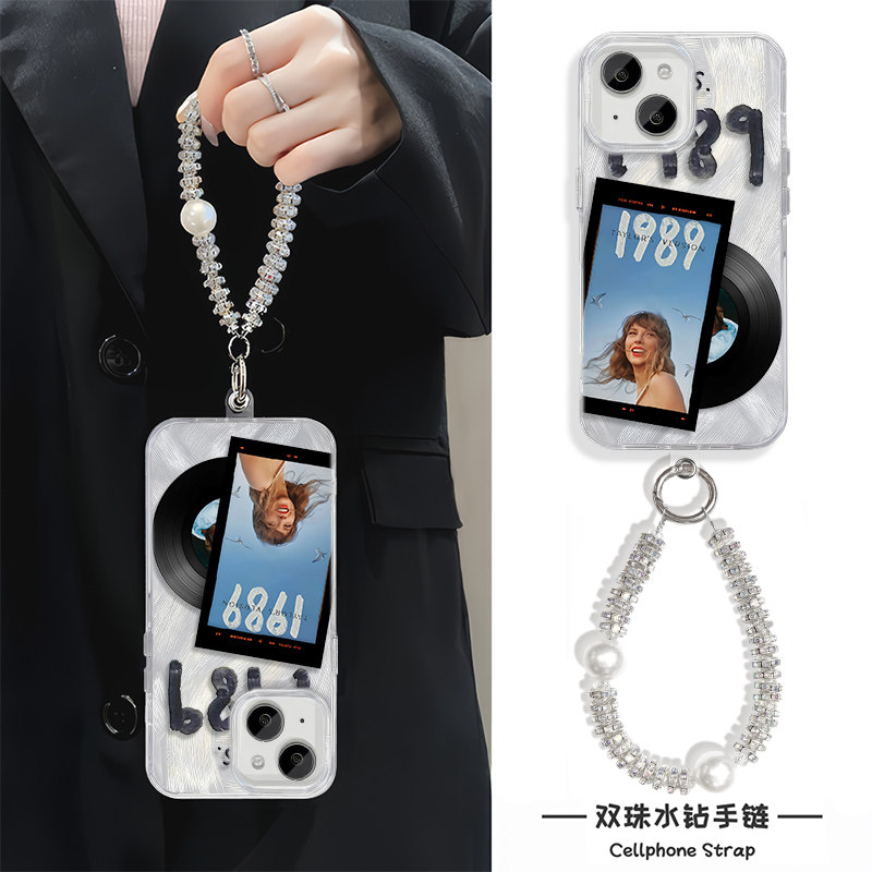 苹果13手机壳带挂绳OPPOReno12创意16ProMax周边华为Mate70新款1989霉霉周边iPhone17适用硬小米15羽纱14plus