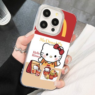 iPhone17羽纱硬苹果13高颜值16plus手机壳带挂绳华为NOVA14活力适用12ProMaxM记凯蒂猫真我15可爱荣耀400卡通