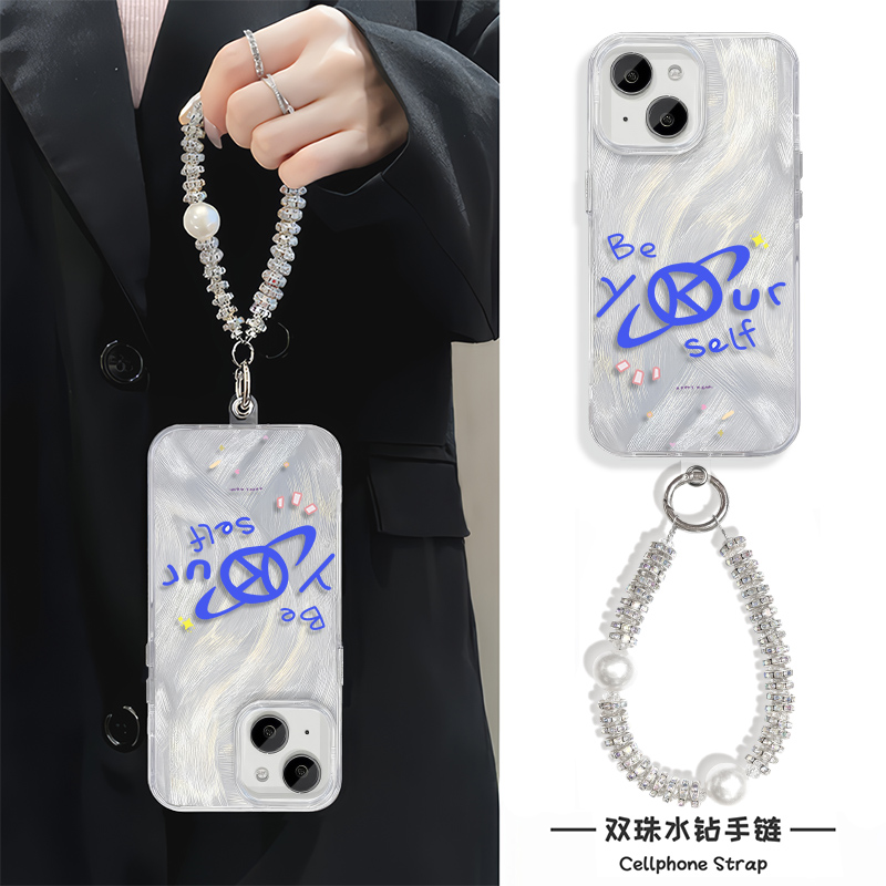 iPhone16适用硬15ProMax羽纱14苹果13plus手机壳带挂绳12高级感涂鸦王俊凯华为PURA80小米15OPPOReno14一加12