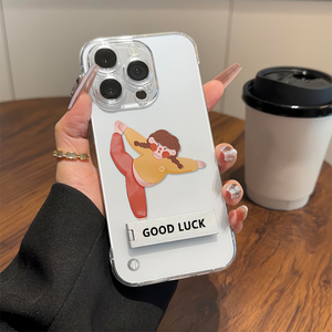 OPPOFindx8减肥瑜伽女孩荣耀xi高级感苹果16超薄15透明14plus适用iPhone13手机壳带支架12ProMax无边框iqooz