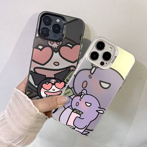 iPhone17卡通华为PURA90适用苹果13p彩银荣耀600硬OPPORENO16创意14PLUS高级感15ProMax手机壳情侣库洛米巴库