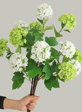 高端仿生木绣球花仿真花s摆设客厅玄关装饰摆件插花婚庆假花塑料
