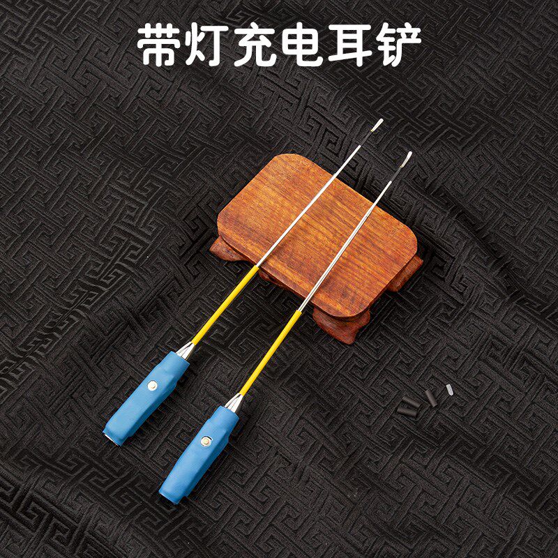 儿童掏耳勺发光翘l头耳起超薄耳铲扒硅胶可视充电挖耳采耳专业工
