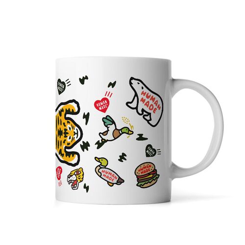 human made老虎北极熊爱心卡通陶瓷马克杯咖T啡水杯牛奶杯现货