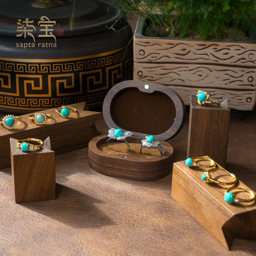 七宝缘天然微镶蝴蝶松石开口925银戒指绿松石设计师款可开口戒指