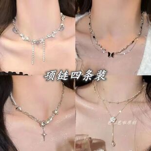 白月光石锆石项链女夏季甜酷辣妹网红配饰小众设计感高级锁骨链潮