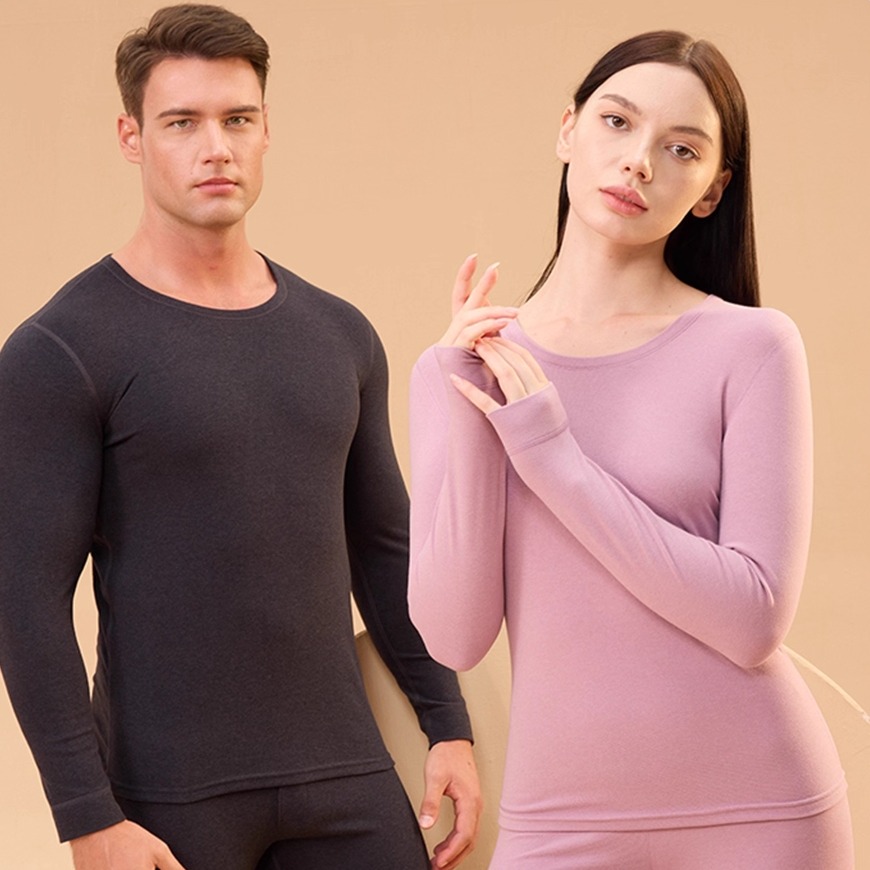 2025新款冰结秋冬无痕羊绒桑蚕丝修身保暖男女士秋衣裤套装S07