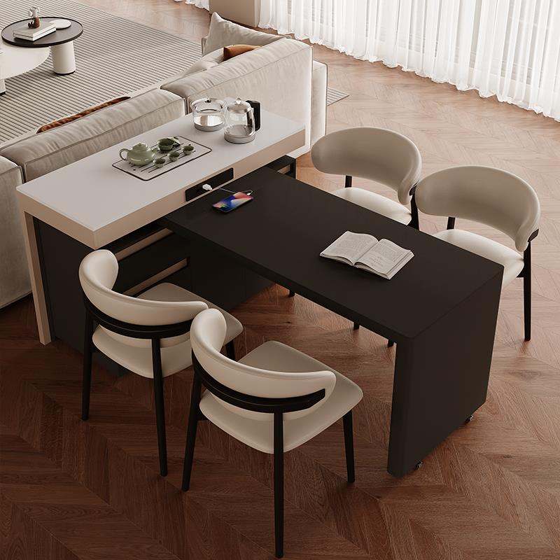 kadisi岛台餐桌一体可伸缩家用多功能旋转中岛台餐厅岩板吧台岛台