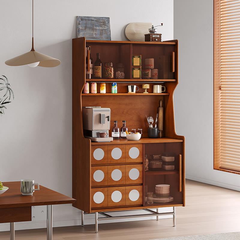 名嘉木枋实木餐边柜中古咖啡柜玄关柜客厅茶水柜复古收纳柜储物柜