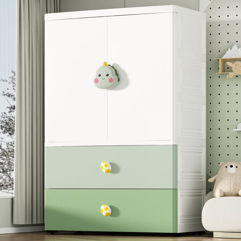 香港包郵特大加厚儿童衣柜家用双开门收纳柜塑料宝宝小衣橱婴儿衣