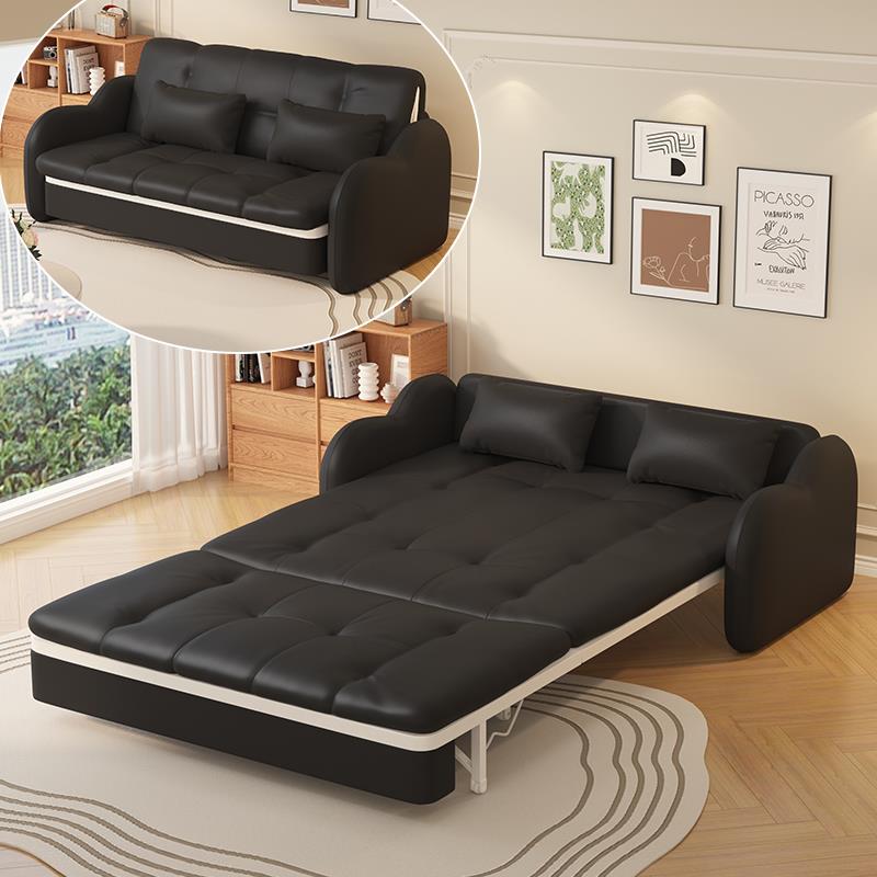 沙发床折叠两用2025新款小户型客厅实木多功能双人留宿储物折叠床