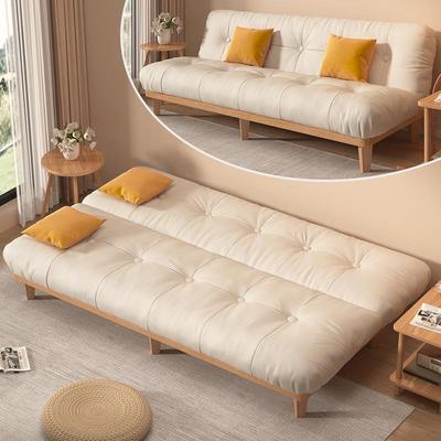 实木沙发床折叠两用2025新款小户型客厅可以当床一体两用云朵法式