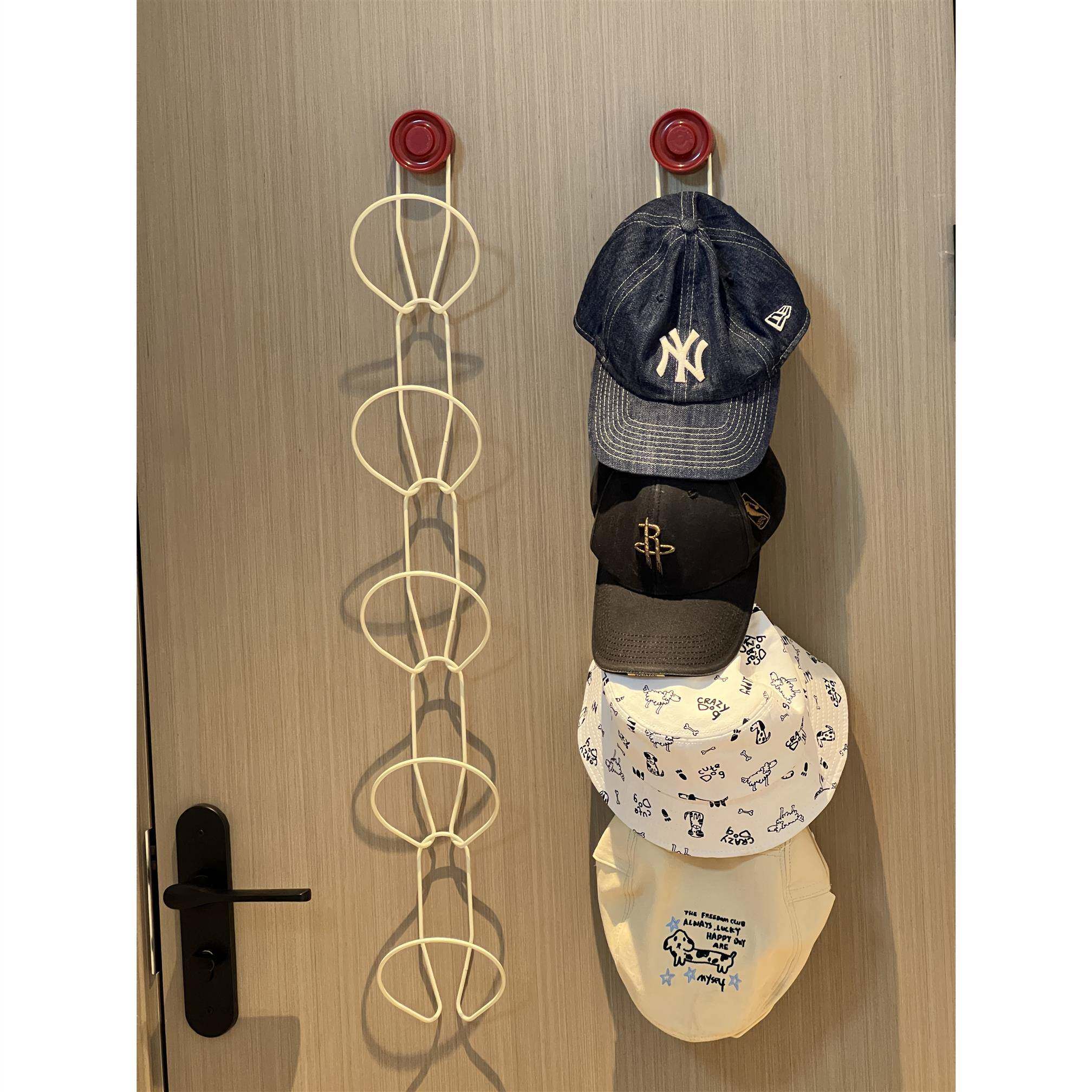 #ININ吸盘铁艺帽子收纳神器家用挂钩免打孔围巾包包挂架衣柜NS ·