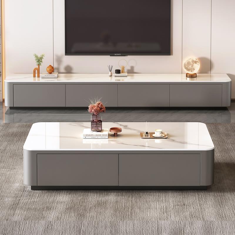 意式茶几客厅家用小户型2025新款轻奢现代简约茶桌落地电视柜组合