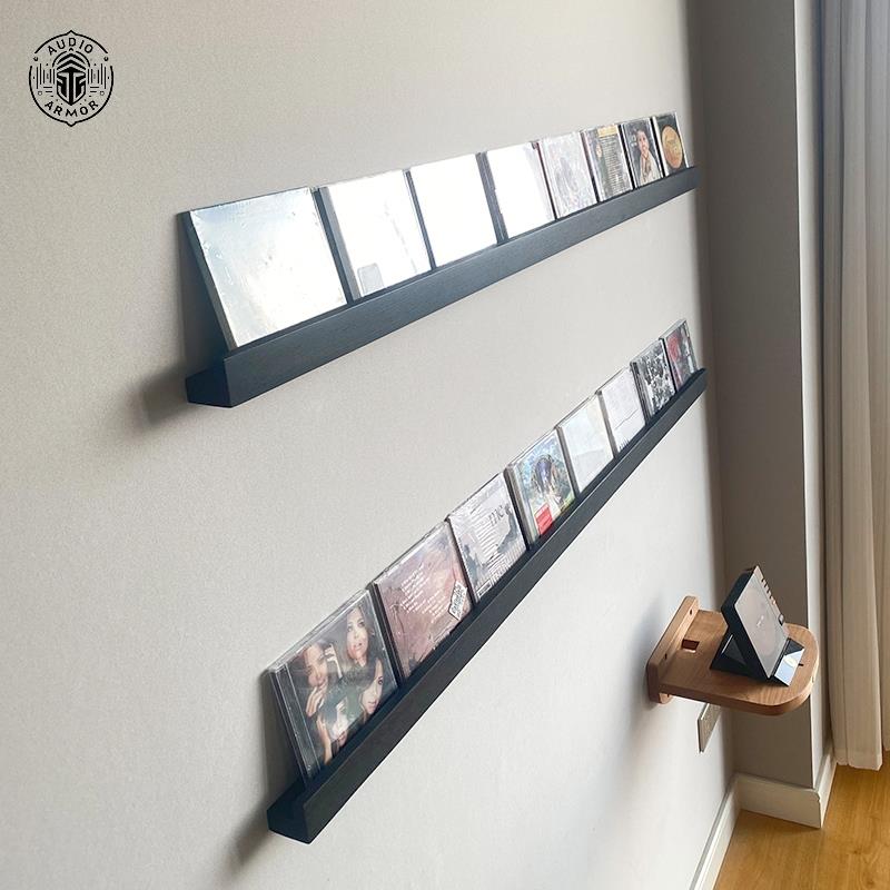 cd展示架挂墙壁挂墙|上音乐护甲|实木T型碳黑专辑cd收纳架cd架