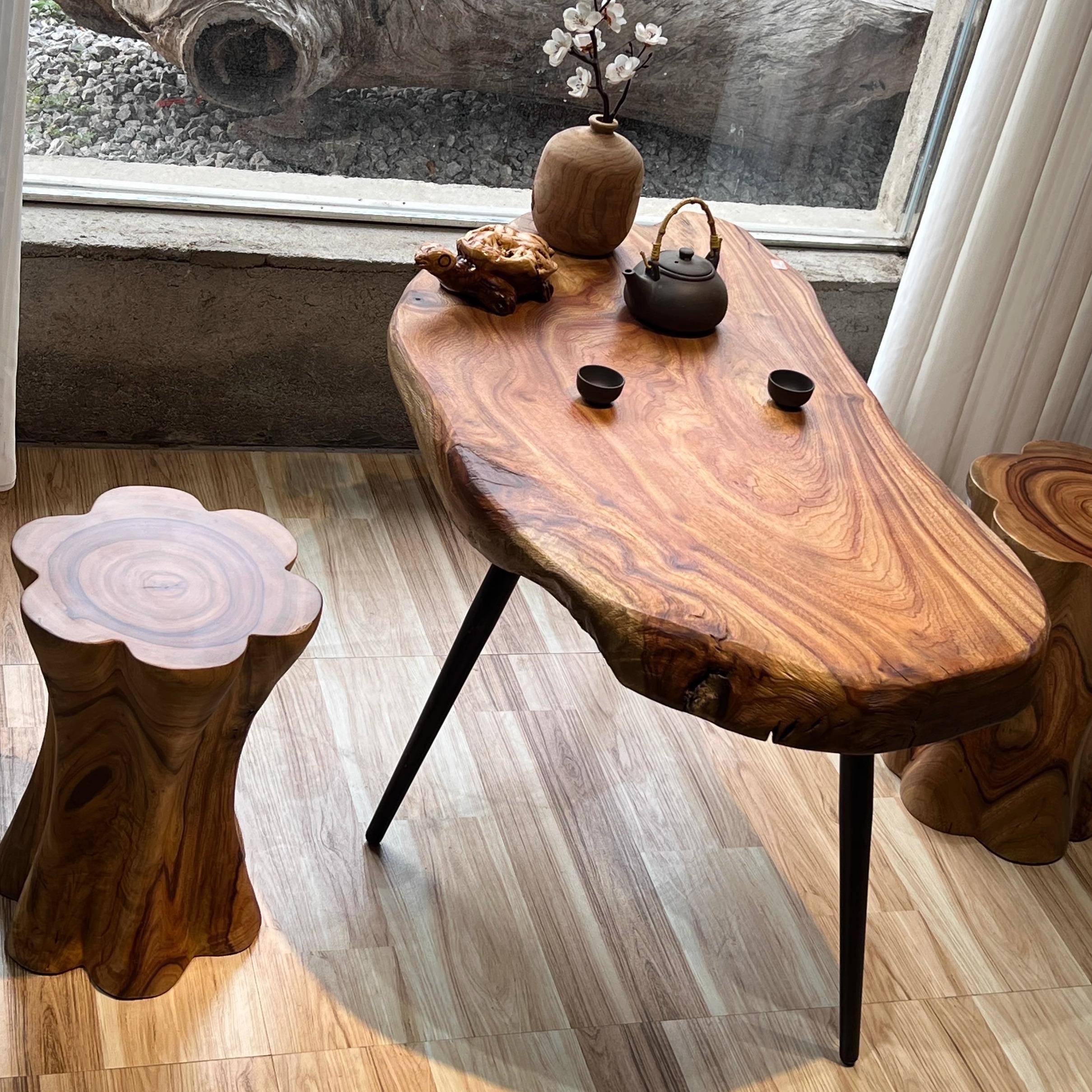 茶几实木根雕树圆形树桩异榻榻米矮桌客厅小茶台原创设计民宿茶台
