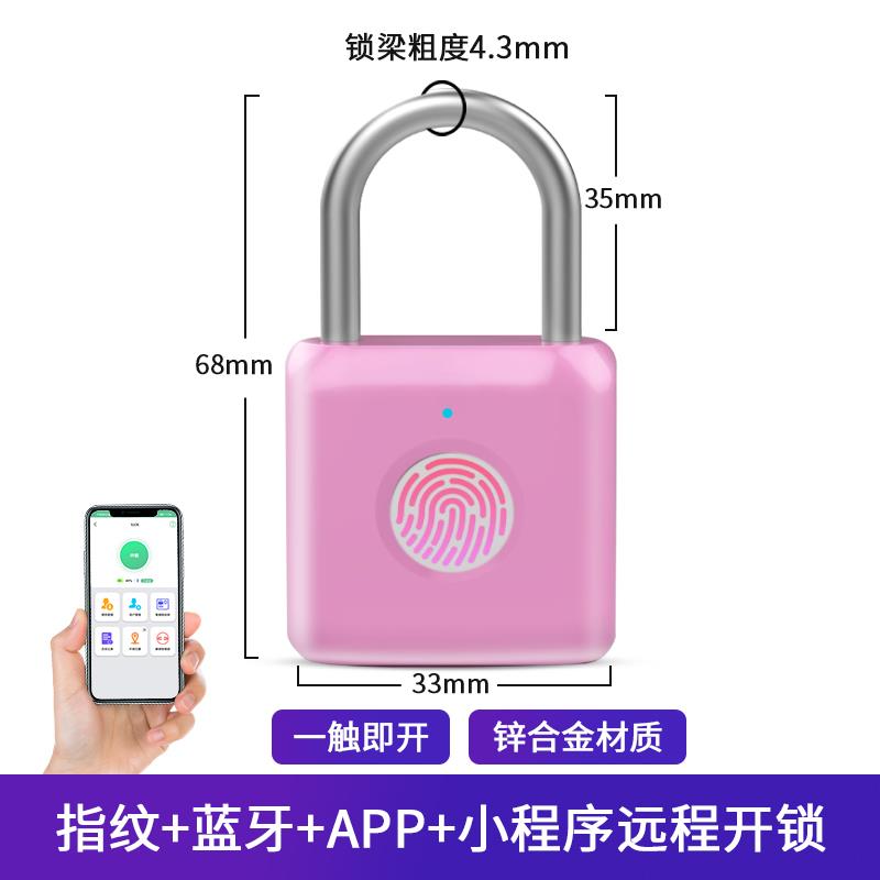 亿联智能锁密码锁指纹挂锁防水家用电子锁宿舍柜子小锁锁头大门锁
