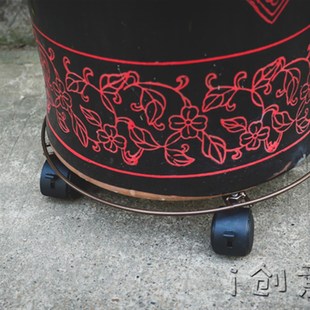 加厚实心铁制圆形移动花架花盆底座花托带万向刹车滑轮子家用托盘