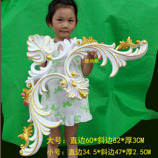 PU吊顶角花欧式 饰组合贴花饰花非石膏雕花镂空法式 装 修材料 雕花装