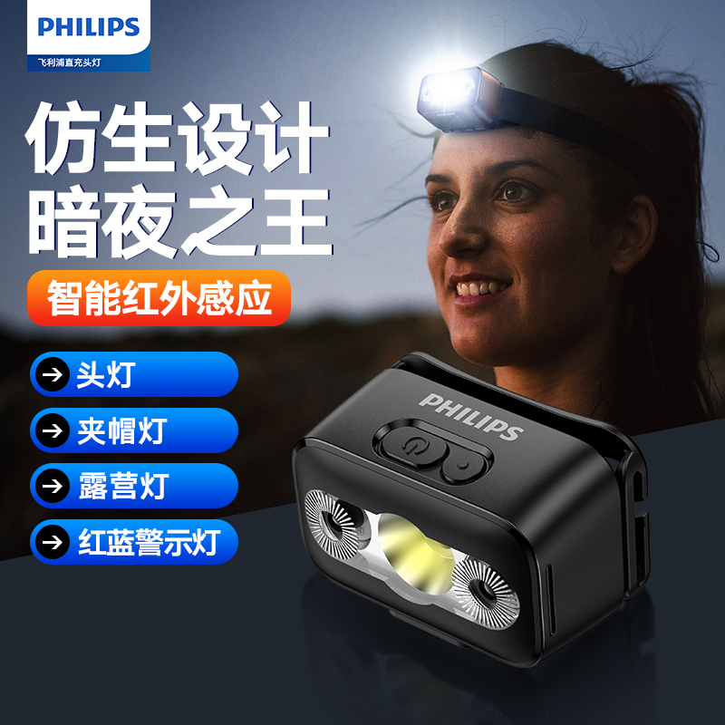 夜钓鱼充电超亮头戴式夹帽