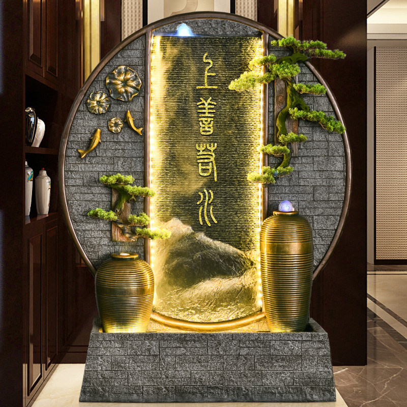 循环流水c摆件落地假山喷泉加湿水景客厅店铺门口办公室内装饰景