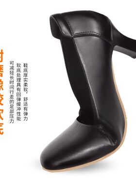 适航班南航高跟鞋空姐鞋平底软G工作鞋女黑色工鞋空乘务鞋