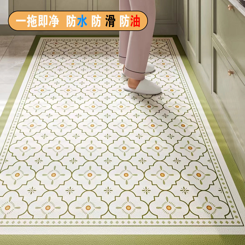 pvc阳台d地垫飘窗防滑防油防水厨房地板垫子可擦免洗入户皮革地毯