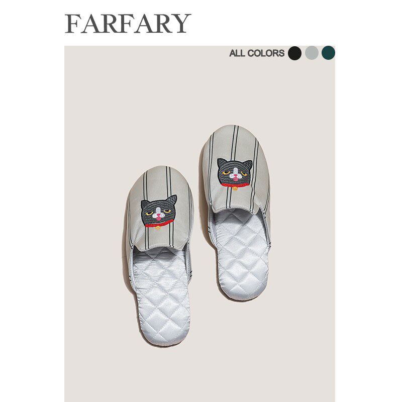 夏季法式缎面拖鞋女室内家居情侣一对春秋软底防滑高级Z感外穿包