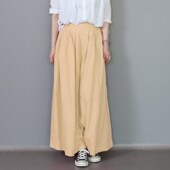 叠穿亚麻长裤 新款 简约宽松w休闲文艺阔腿裙裤 夏季 纯亚麻裤 裙