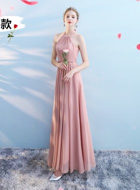 灰色伴娘服2025新款秋冬礼服女小众高级感长款显瘦大码胖mm简约